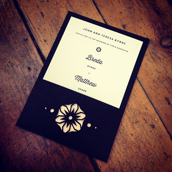 Another Wedding Invitation, including a wallet with floral, cut-out feature, 2015